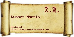 Kunszt Martin névjegykártya